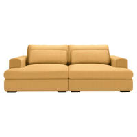 BIGSOFA Cord Gelb  - Gelb/Schwarz, Design, Textil (218/80/158cm) - Lomoco