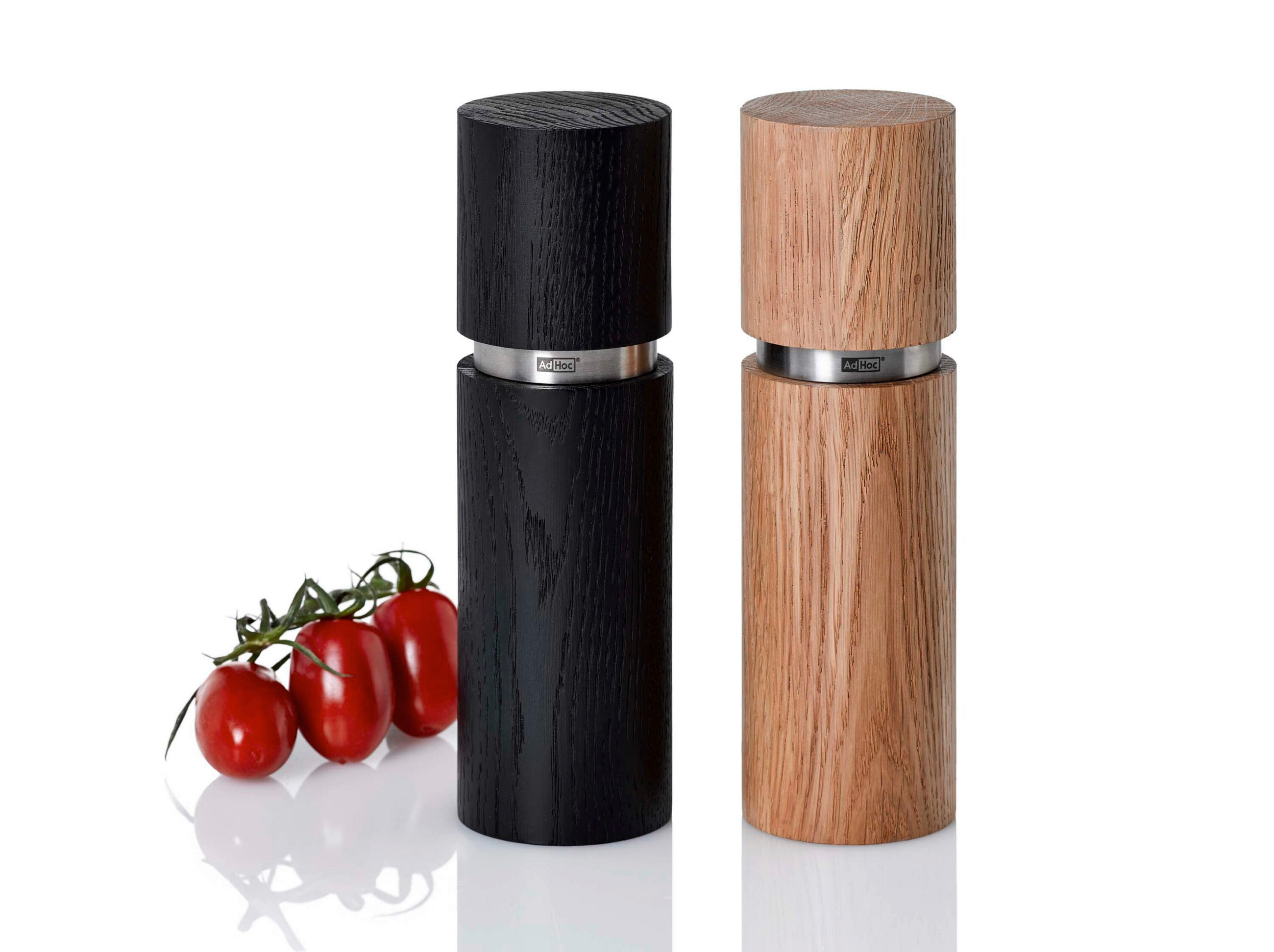 SALZ- UND PFEFFERMÜHLE TEXTURA GRANDE  - Eschefarben/Schwarz, Basics, Holz/Keramik (5,9/20cm) - AdHoc