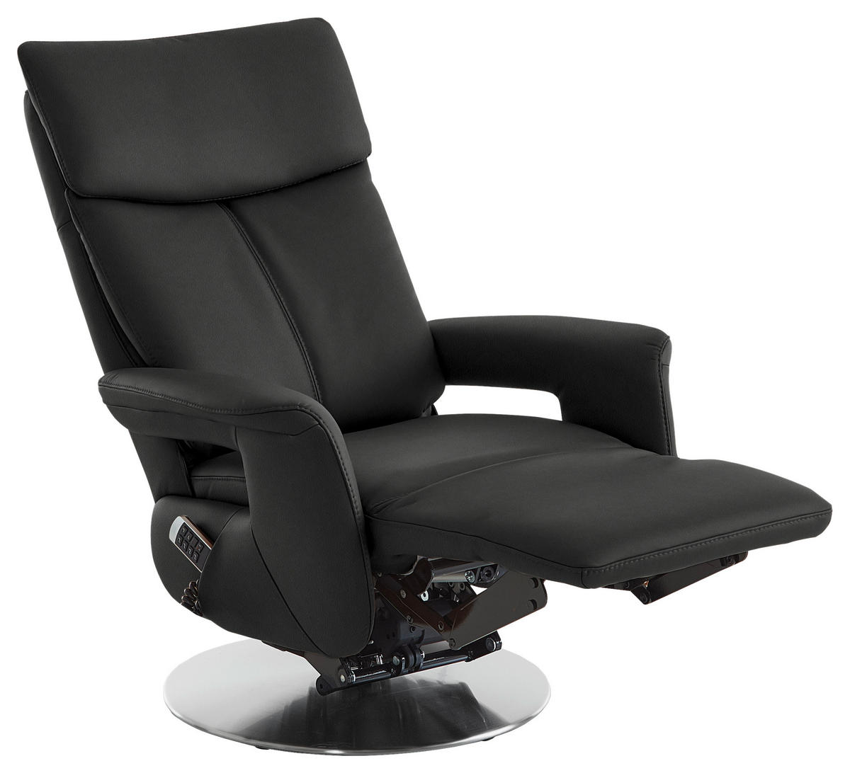 RELAXSESSEL in Leder Anthrazit  - Edelstahlfarben/Anthrazit, Design, Leder/Metall (78/112/85cm) - Cantus