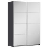 SCHWEBETÜRENSCHRANK  in Graphitfarben, Silberfarben  - Silberfarben/Alufarben, MODERN, Holzwerkstoff/Metall (136/197/61cm) - Rauch Möbel