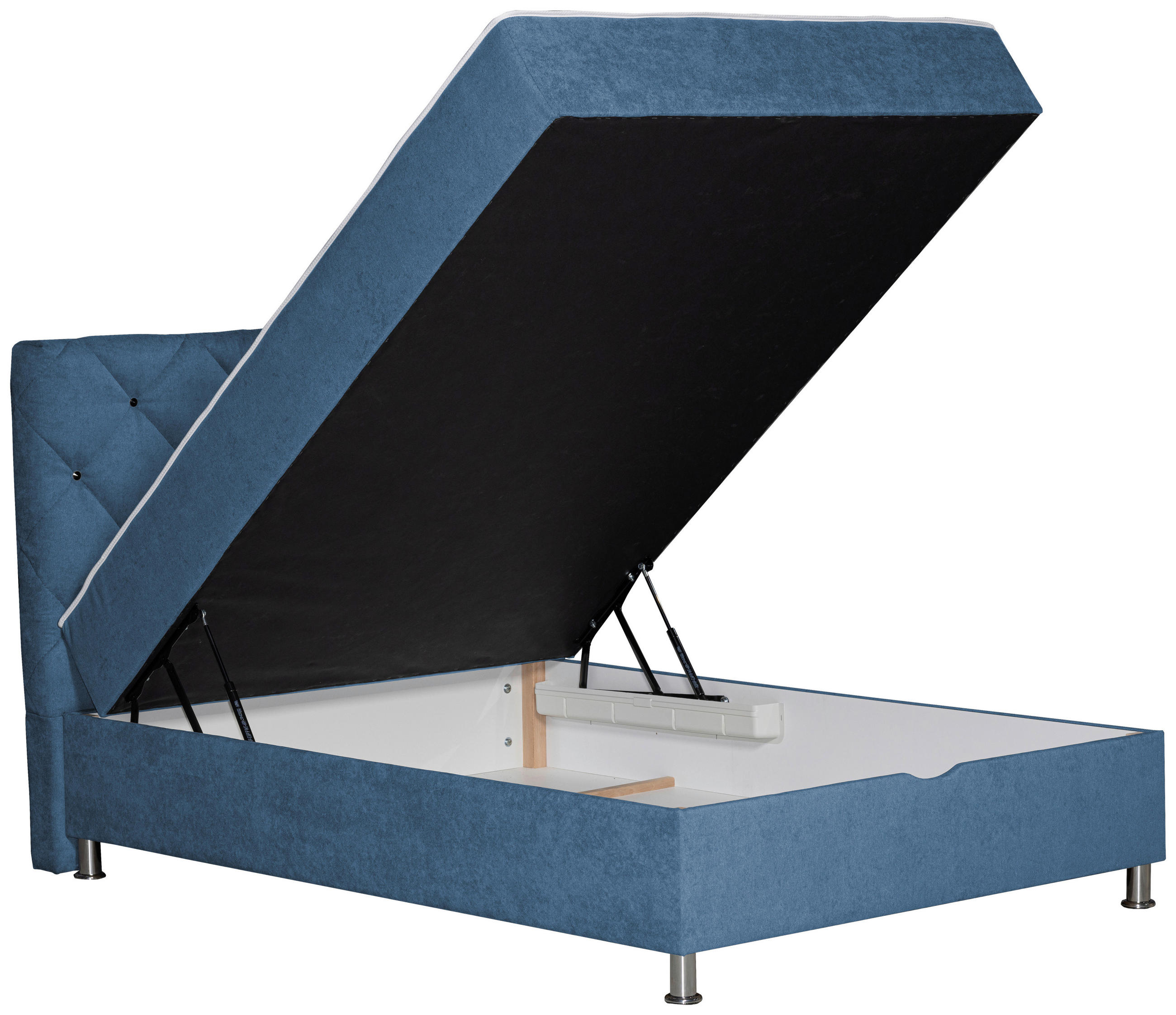 BOXBETT 140/200 cm  in Blau  - Chromfarben/Blau, Design, Kunststoff/Textil (140/200cm) - Boxxx