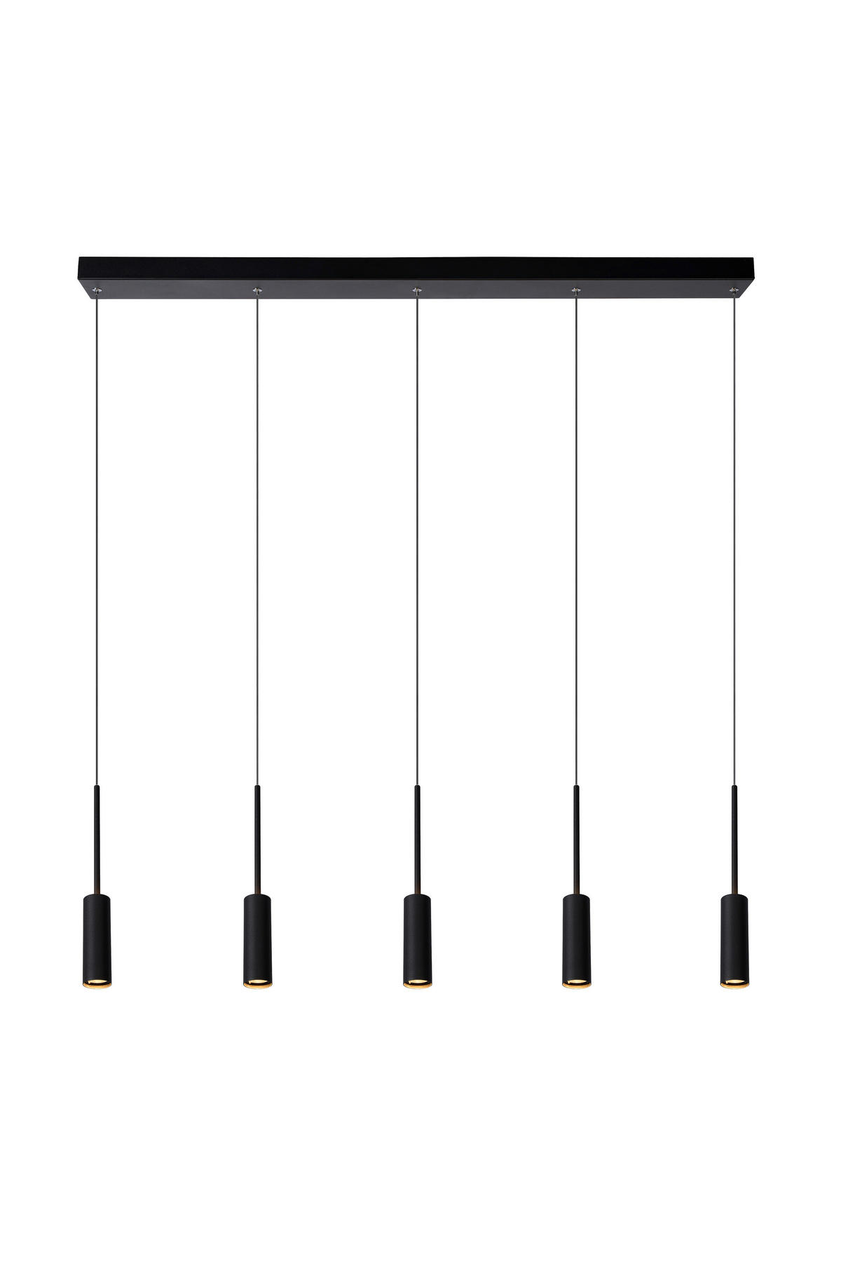 HÄNGELEUCHTE Tubule 101/10/167 cm   - Schwarz, Design, Metall (101/10/167cm) - Lucide