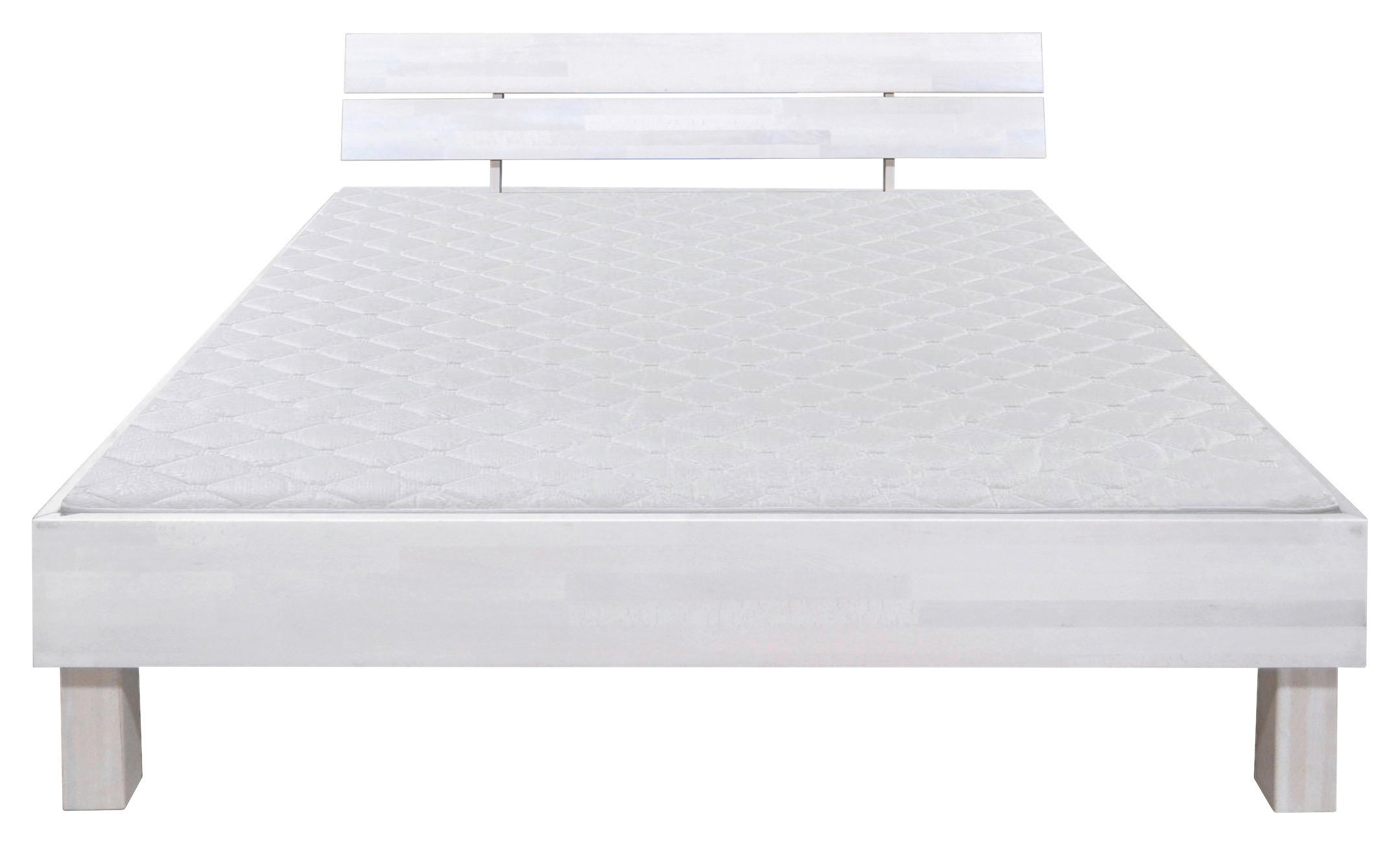 BETT 160/200 cm  in Weiss   - Weiss, Natur, Holz (160/200cm) - Carryhome