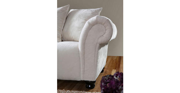 ECKSOFA  in Plüsch Weiß  190/288 cm  - Dunkelbraun/Weiß, KONVENTIONELL, Holz/Textil (190/288cm) - Carryhome