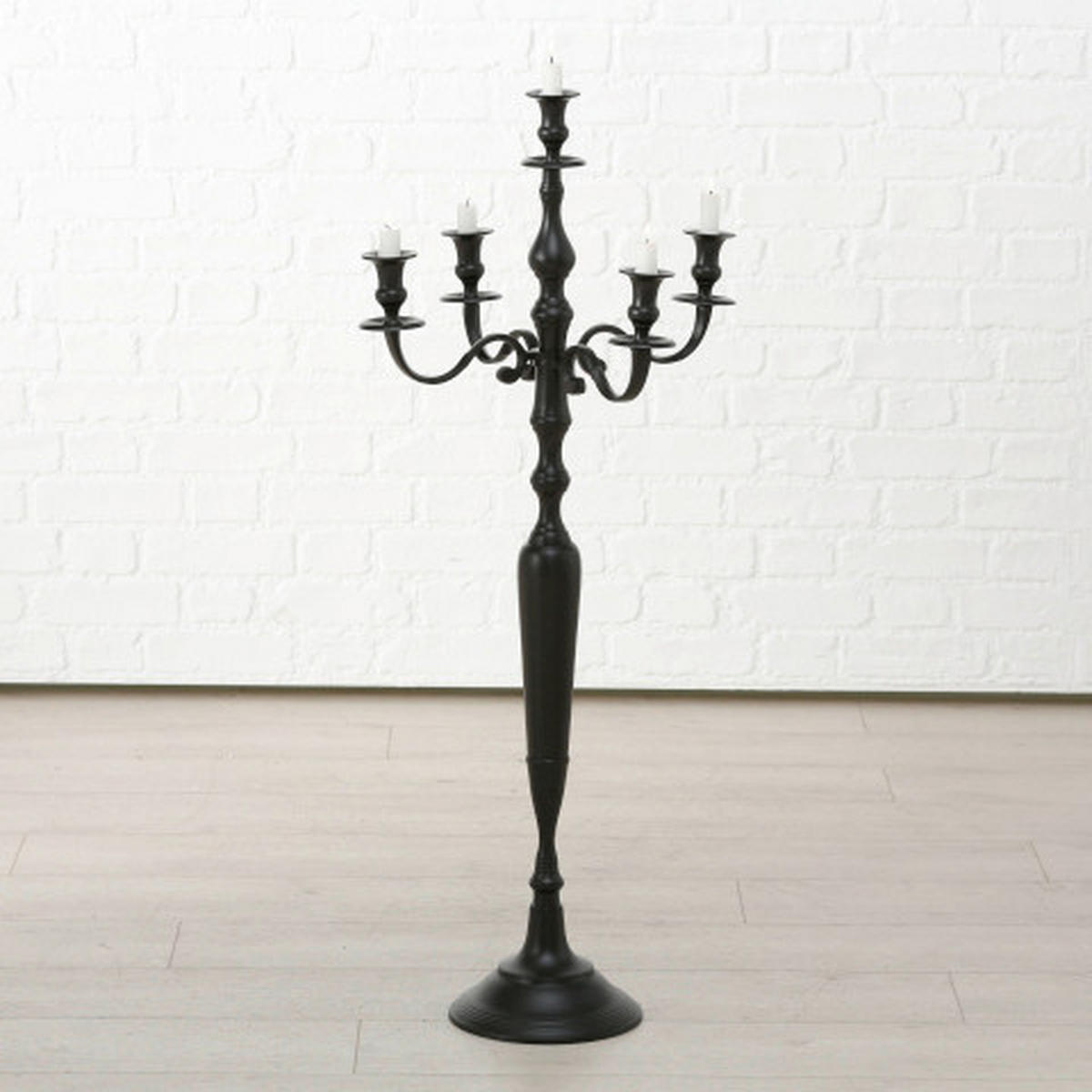 STOJAN NA SVÍČKY  kov - černá, Lifestyle, kov (45/105cm)