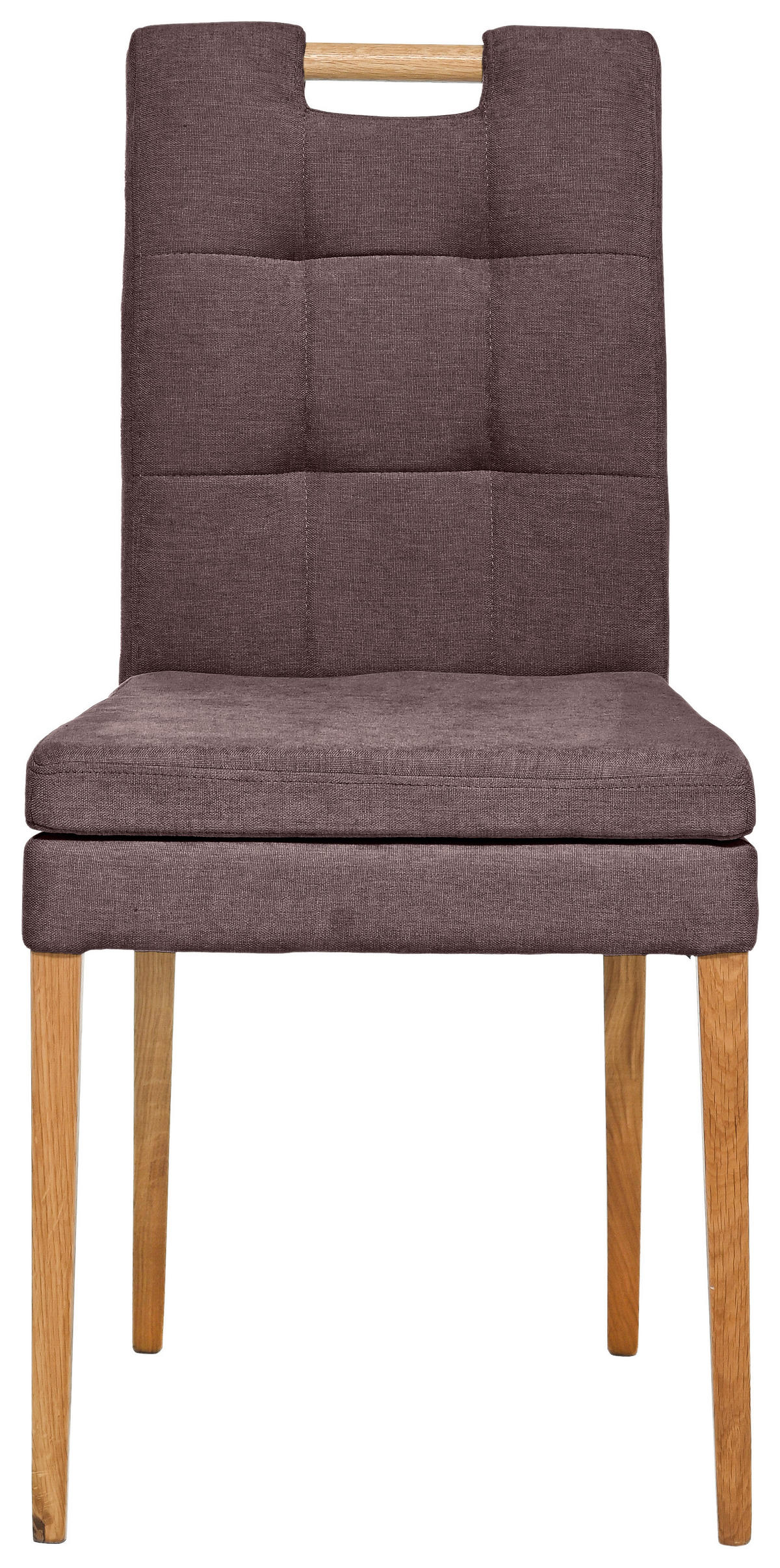 STUHL Webstoff Eichefarben, Weinrot Eiche massiv  - Eichefarben/Weinrot, KONVENTIONELL, Holz/Textil (47/91,5/59cm) - Celina Home