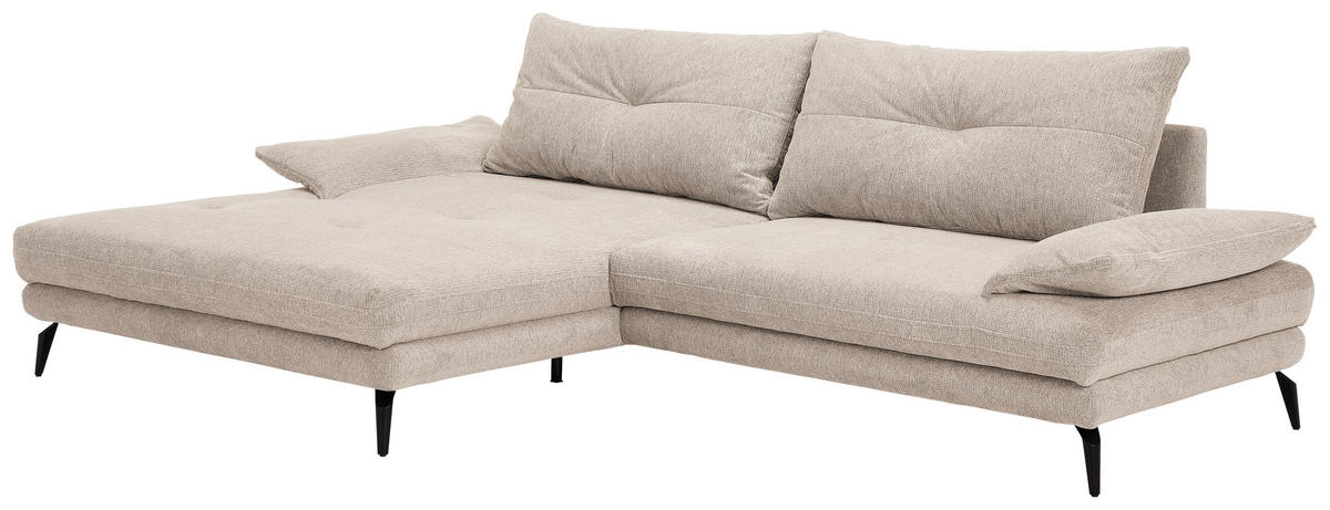 HÖRNSOFFA i flatväv cremefärgad  - svart/cremefärgad, Design, metall/textil (176/294cm) - MID.YOU