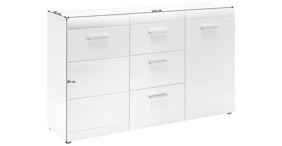 SIDEBOARD 144/86/40 cm  in Weiß  - Silberfarben/Weiß, Design, Holzwerkstoff/Kunststoff (144/86/40cm) - Carryhome