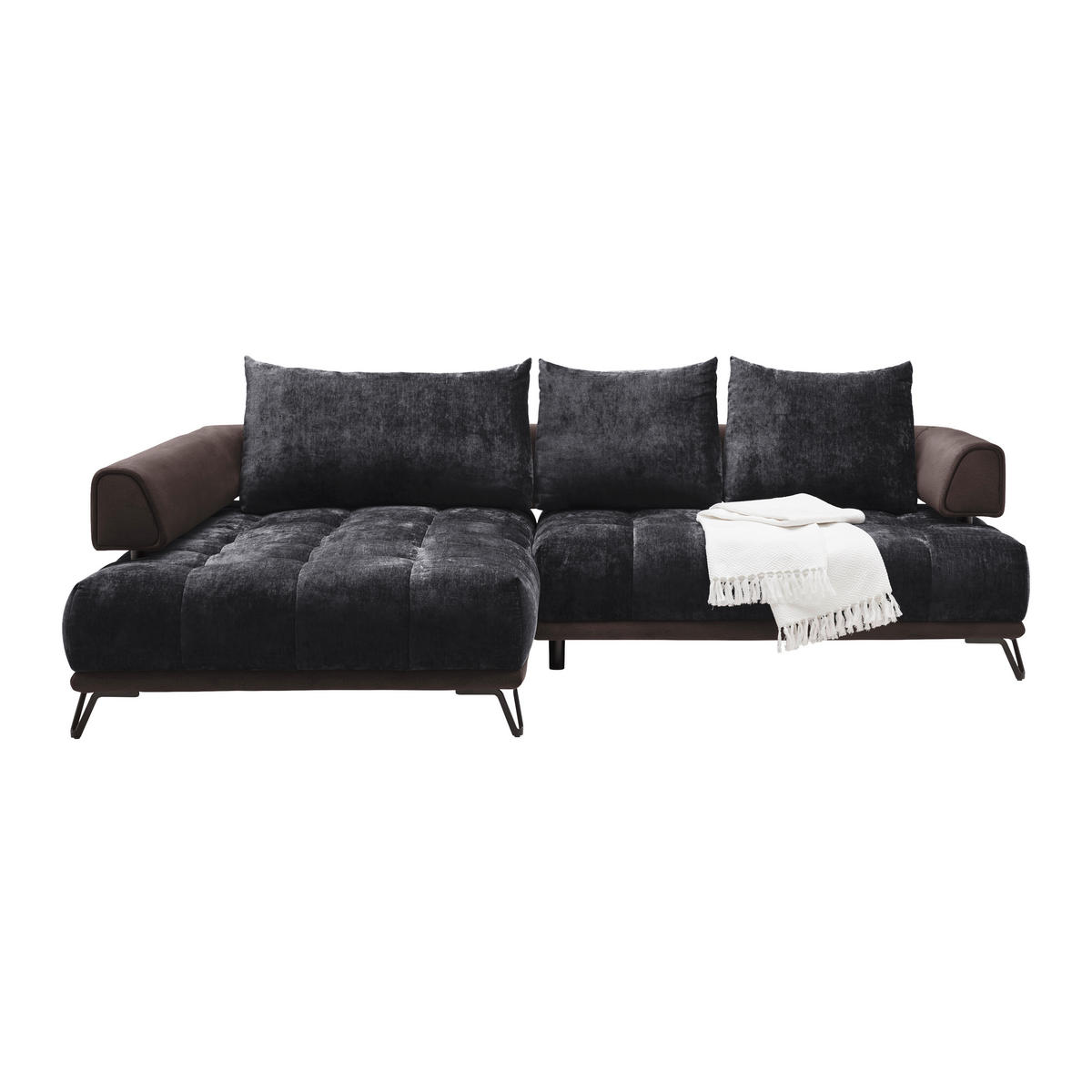 HÖRNSOFFA i antracit  - svart/antracit, Modern, metall/textil (184/262cm) - MID.YOU