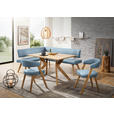 ECKBANK 160/170 cm  in Hellblau, Wildeiche  - Wildeiche/Eichefarben, Design, Holz/Textil (160/170cm) - Venda