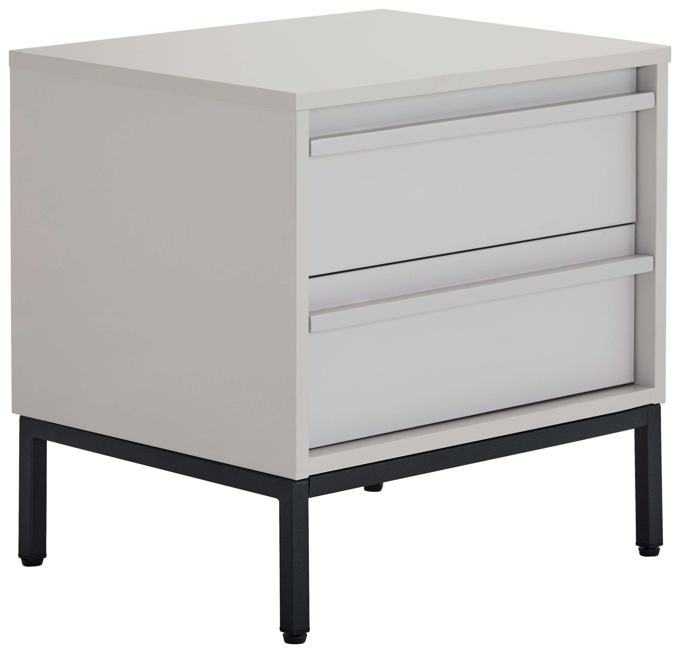 NACHTSCHRANK 50/51/40 cm  - Hellgrau/Schwarz, Design, Holz/Holzwerkstoff (50/51/40cm) - Milino