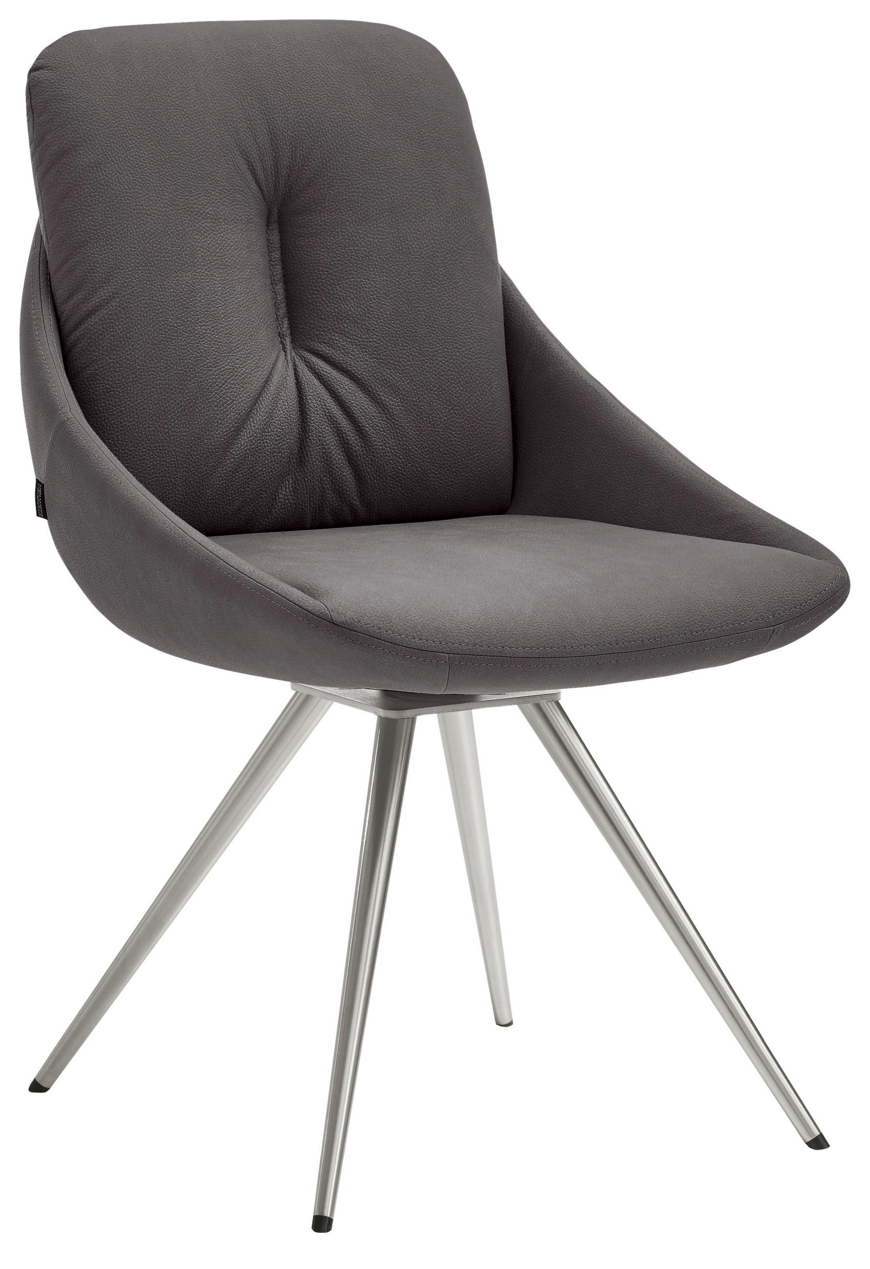 STUHL  Lederauswahl, Stoffauswahl, Typenauswahl, Sitzfläche 360° drehbar   Anthrazit, Edelstahlfarben  - Edelstahlfarben/Anthrazit, Design, Textil/Metall (55/91/64cm) - Venjakob