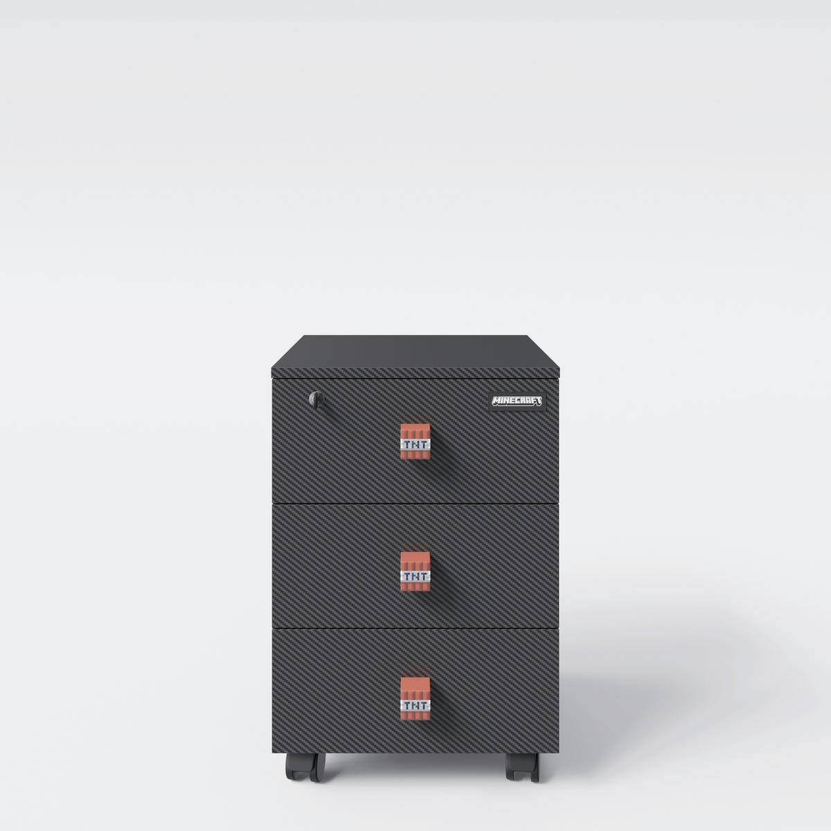 ROLLCONTAINER Schwarz  - Rot/Schwarz, MODERN, Holz/Holzwerkstoff (40/58/51cm) - Minecraft