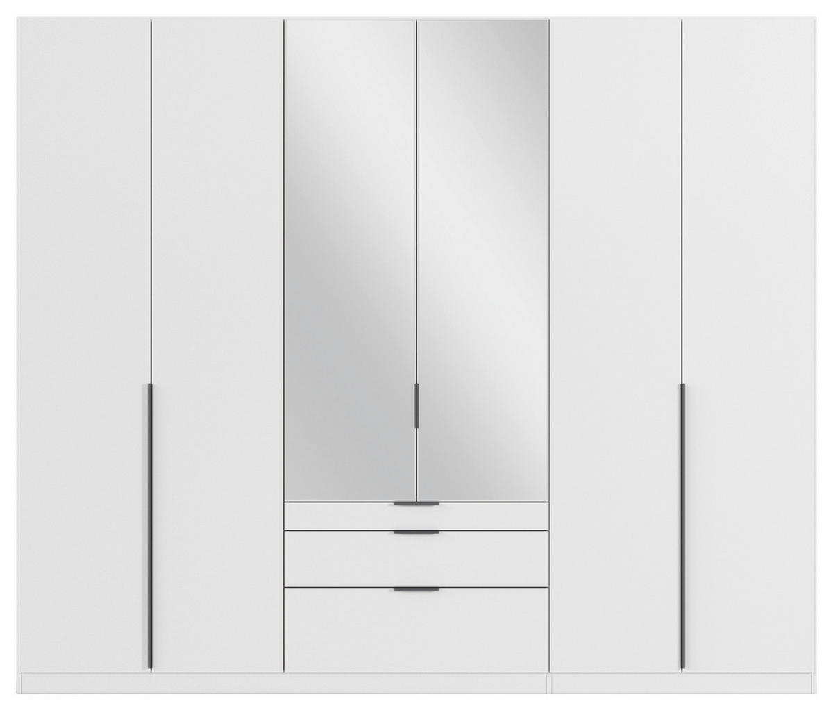 DREHTÜRENSCHRANK 271/229/54 cm 6-türig Weiß  - Weiß/Grau, MODERN, Holzwerkstoff/Metall (271/229/54cm) - Rauch Möbel