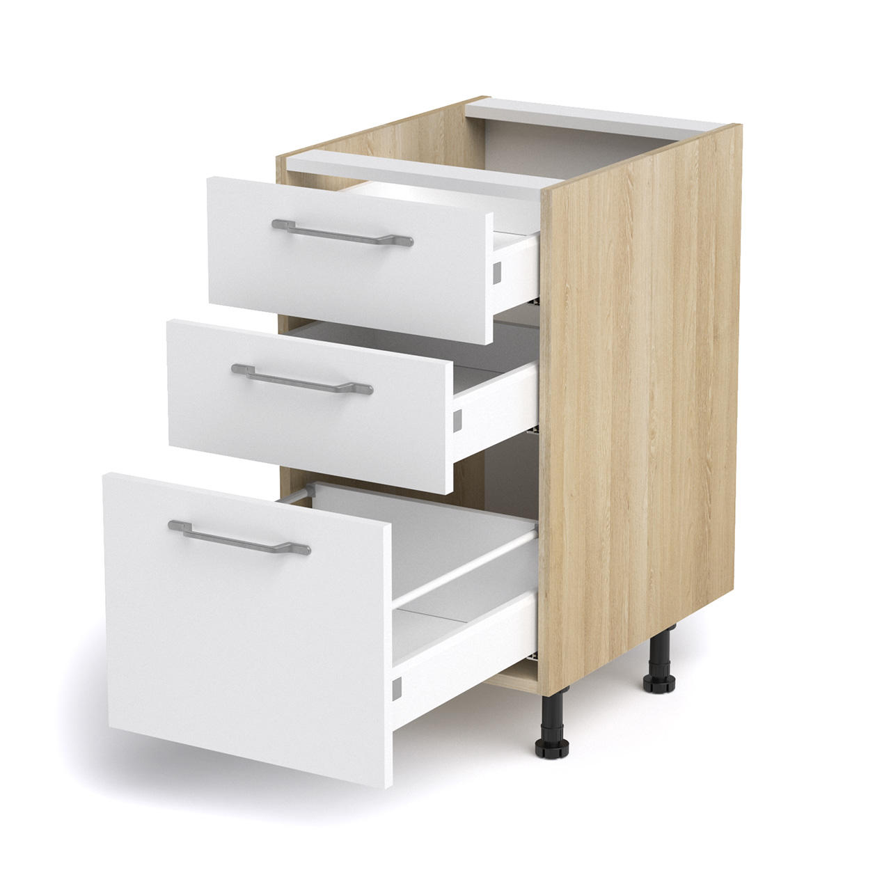 SPODNJA OMARICA S PREDALI - barve jesena, Basics (45/87/56cm) - Stylife
