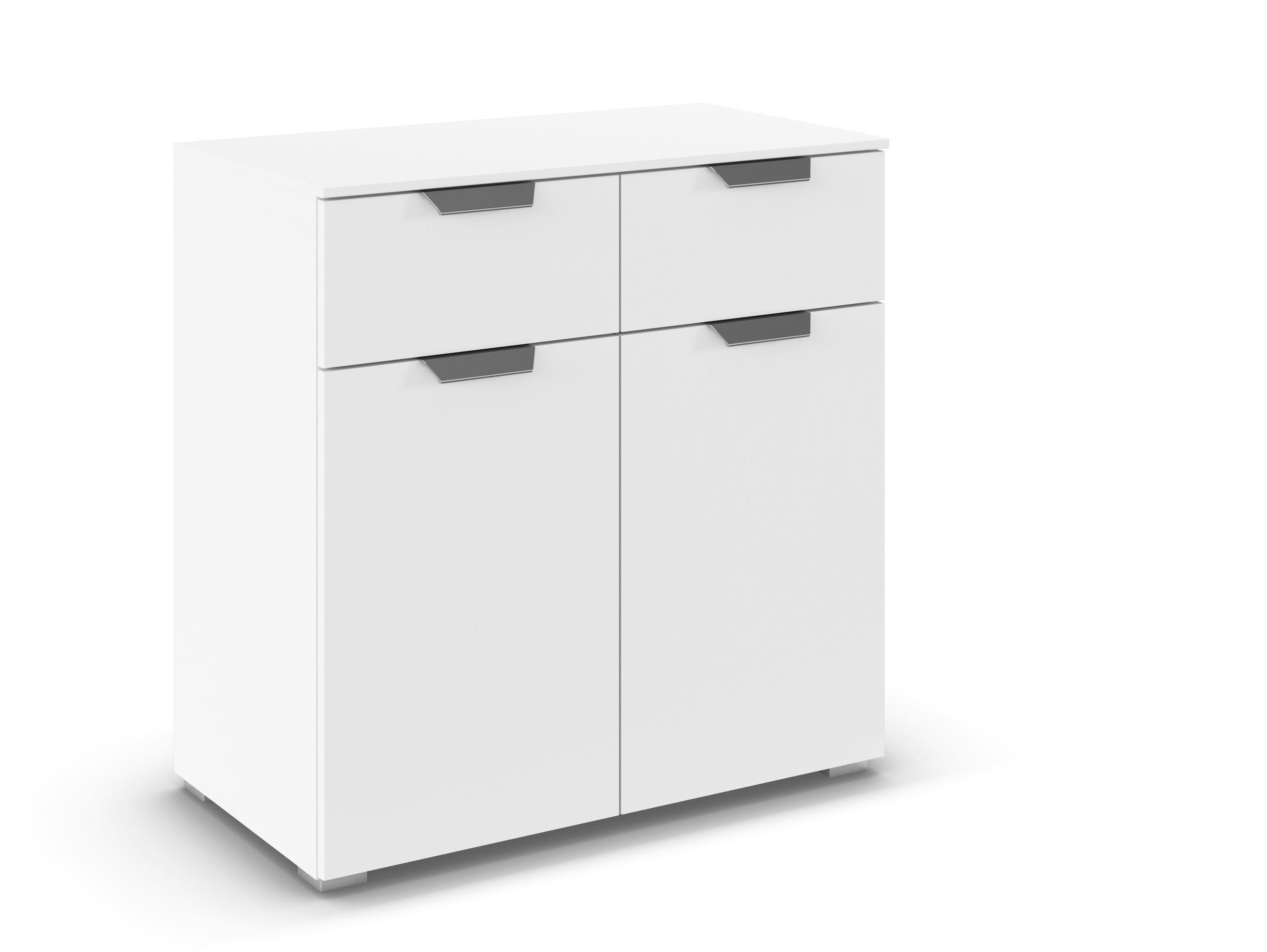 KOMMODE in 80/81/42 cm - Chromfarben/Weiß, Design, Holzwerkstoff/Metall (80/81/42cm) - Carryhome