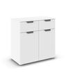 KOMMODE  in 80/81/42 cm  - Chromfarben/Weiß, Design, Holzwerkstoff/Metall (80/81/42cm) - Carryhome