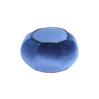POUF Samt 65/35/65 cm  - Blau, MODERN, Textil (65/35/65cm) - Kayoom