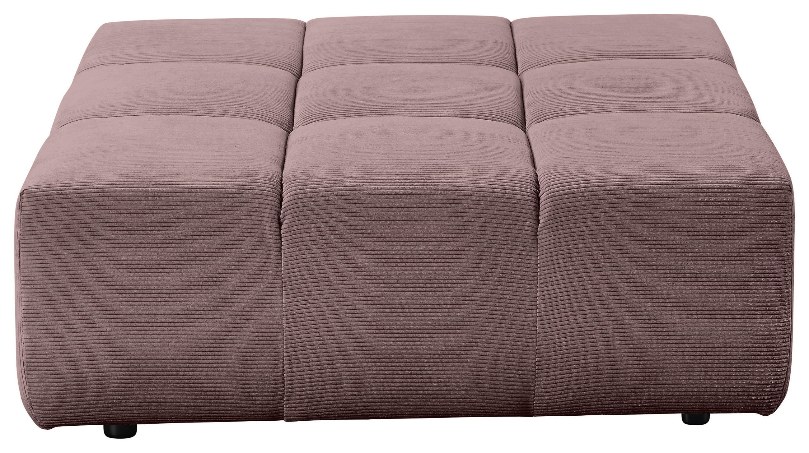 HOCKER Feincord Altrosa  - Schwarz/Altrosa, Design, Kunststoff/Textil (107/39/107cm) - Hom`in