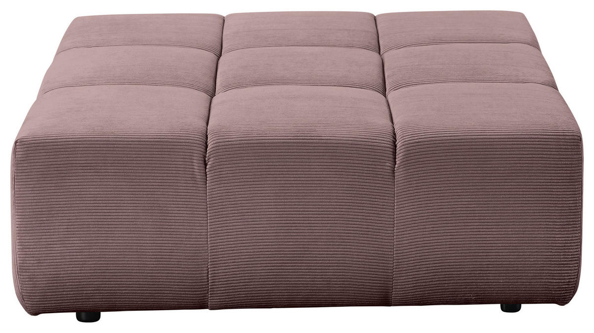 HOCKER Feincord Altrosa  - Schwarz/Altrosa, Design, Kunststoff/Textil (107/39/107cm) - Hom`in