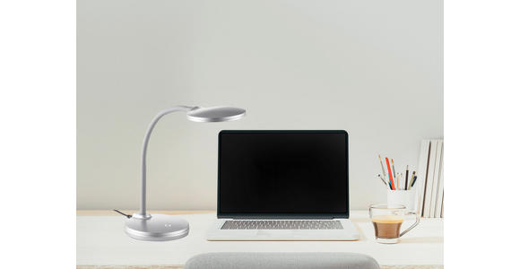 LED-TISCHLEUCHTE 18/13,2/35 cm - Silberfarben, Basics, Kunststoff (18/13,2/35cm) - Novel