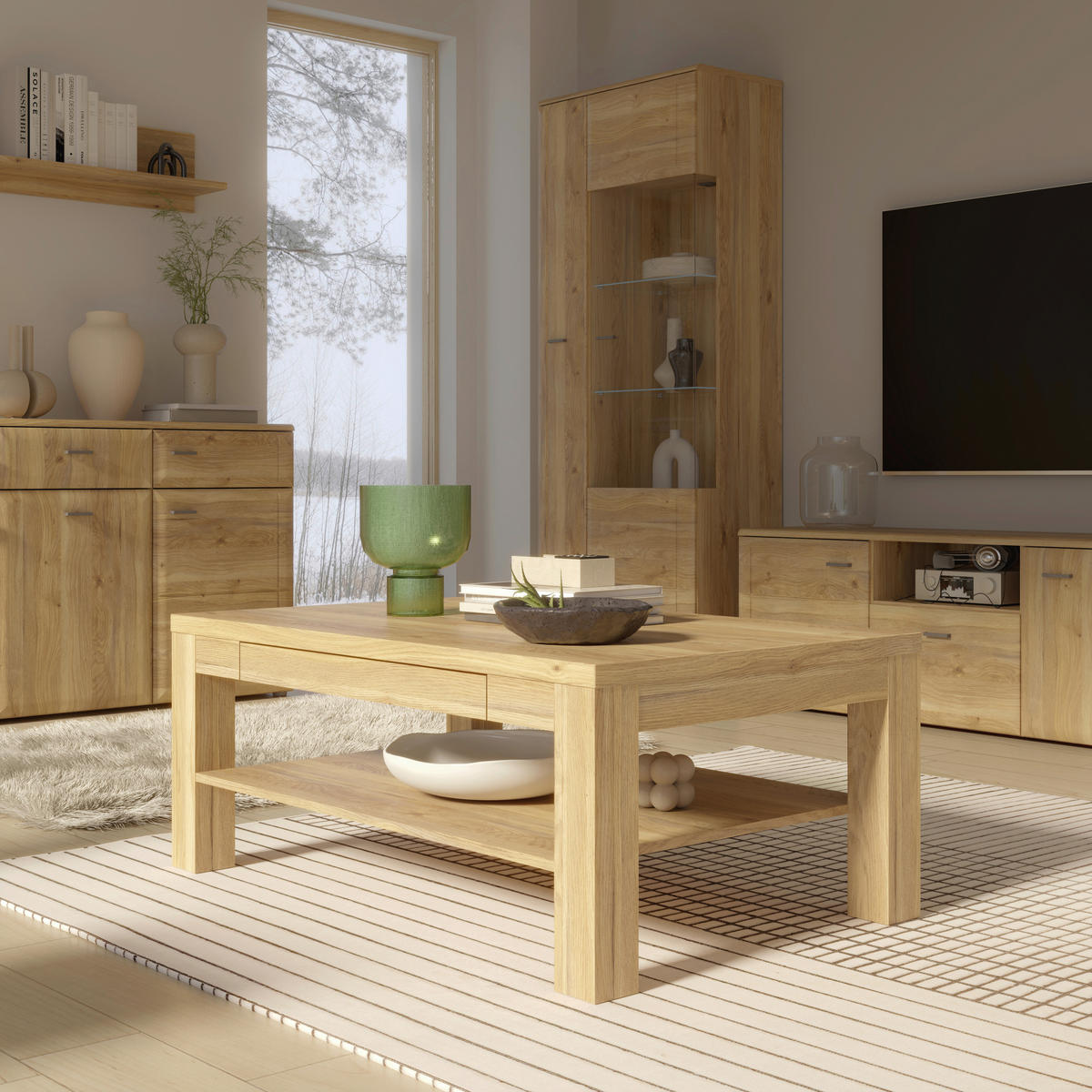 KLUBSKA MIZA, 110/45/70 cm barve hrasta  - barve hrasta, Moderno, leseni material (110/45/70cm) - Hom`in