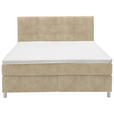 BOXSPRINGBETT 160/200 cm  in Beige  - Chromfarben/Beige, KONVENTIONELL, Kunststoff/Textil (160/200cm) - Voleo