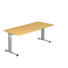 SCHREIBTISCH - Silberfarben/Buchefarben, KONVENTIONELL, Holzwerkstoff/Metall (180/65-85/80cm) SCHREIBTISCH - Silberfarben/Buchefarben, KONVENTIONELL, Holzwerkstoff/Metall (180/65-85/80cm)