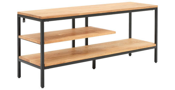 LOWBOARD in 120/90/35 cm - Eichefarben/Schwarz, Trend, Holz/Metall (120/90/35cm) - Landscape