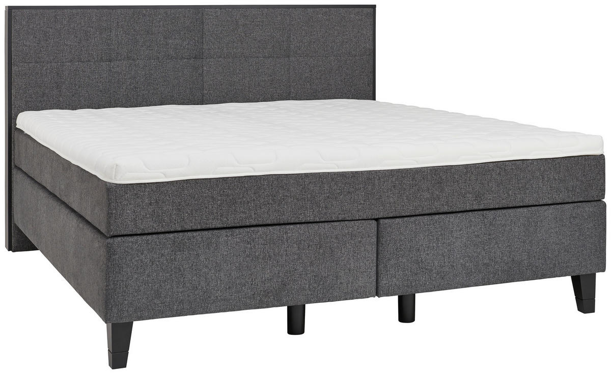 BOXSPRINGBETT 180/200 cm  Anthrazit, Schwarz  - Anthrazit/Schwarz, Design, Holz/Textil (180/200cm) - Hom`in
