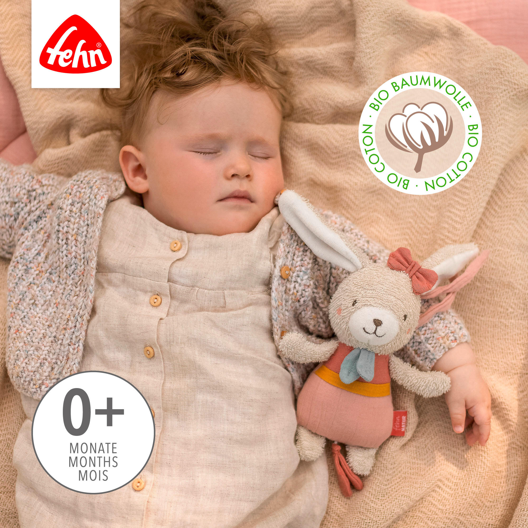 SPIELUHR fehnNATUR  - Altrosa, Basics, Textil (27/17/5,5cm) - Fehn