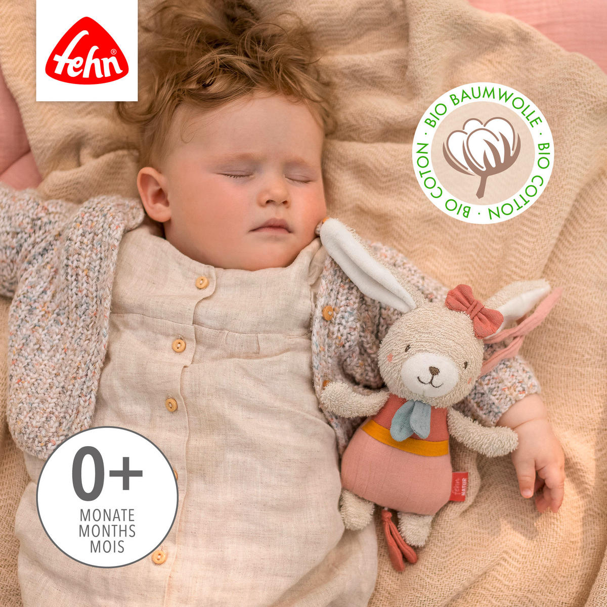 SPIELUHR fehnNATUR  - Altrosa, Basics, Textil (27/17/5,5cm) - Fehn