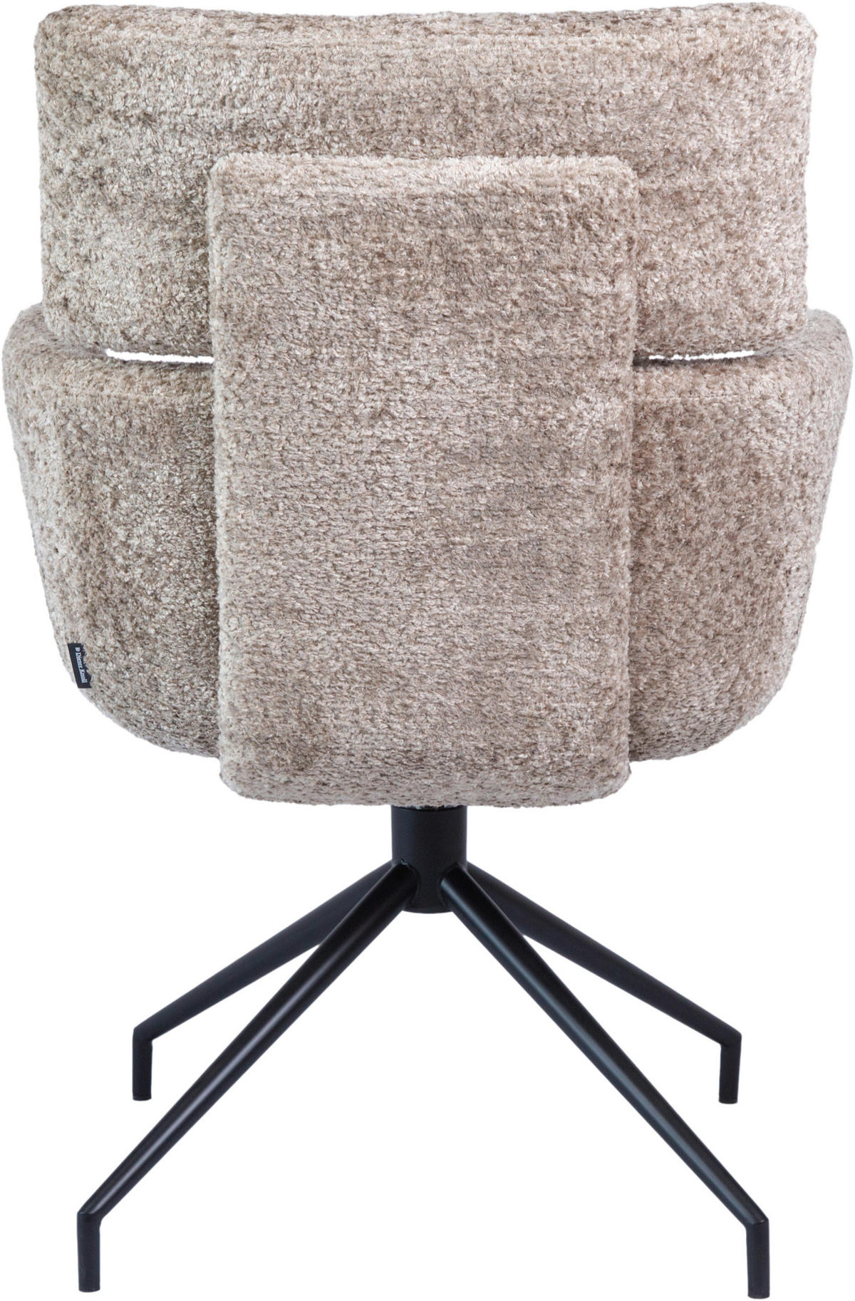ARMLEHNSTUHL  Wippfunktion, Sitzfläche 360° drehbar Webstoff  Schwarz, Beige  - Beige/Schwarz, Design, Textil/Metall (62/92/66cm) - Dieter Knoll