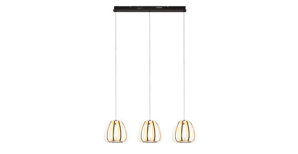 LED-HÄNGELEUCHTE 95/23/150 cm - Goldfarben/Schwarz, Design, Kunststoff/Metall (95/23/150cm) - Novel
