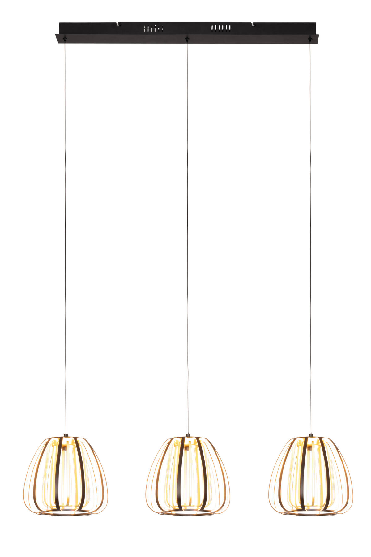 ZÁVĚSNÉ LED SVÍTIDLO, 95/23/150 cm  - černá/barvy zlata, Design, kov/plast (95/23/150cm) - Novel