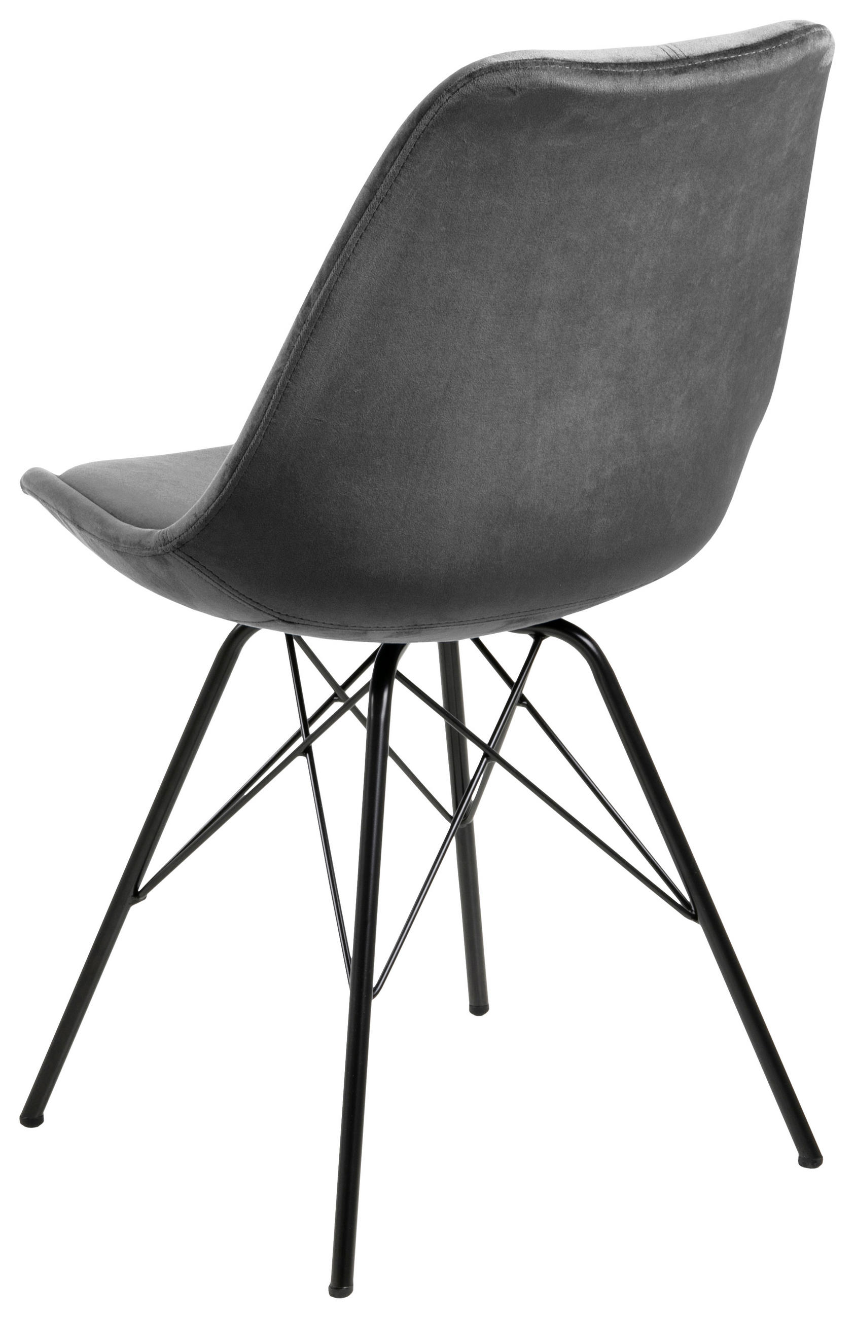 STUHL Samt Dunkelgrau  - Dunkelgrau/Schwarz, Trend, Textil/Metall (48,5/85,5/54cm) - Carryhome