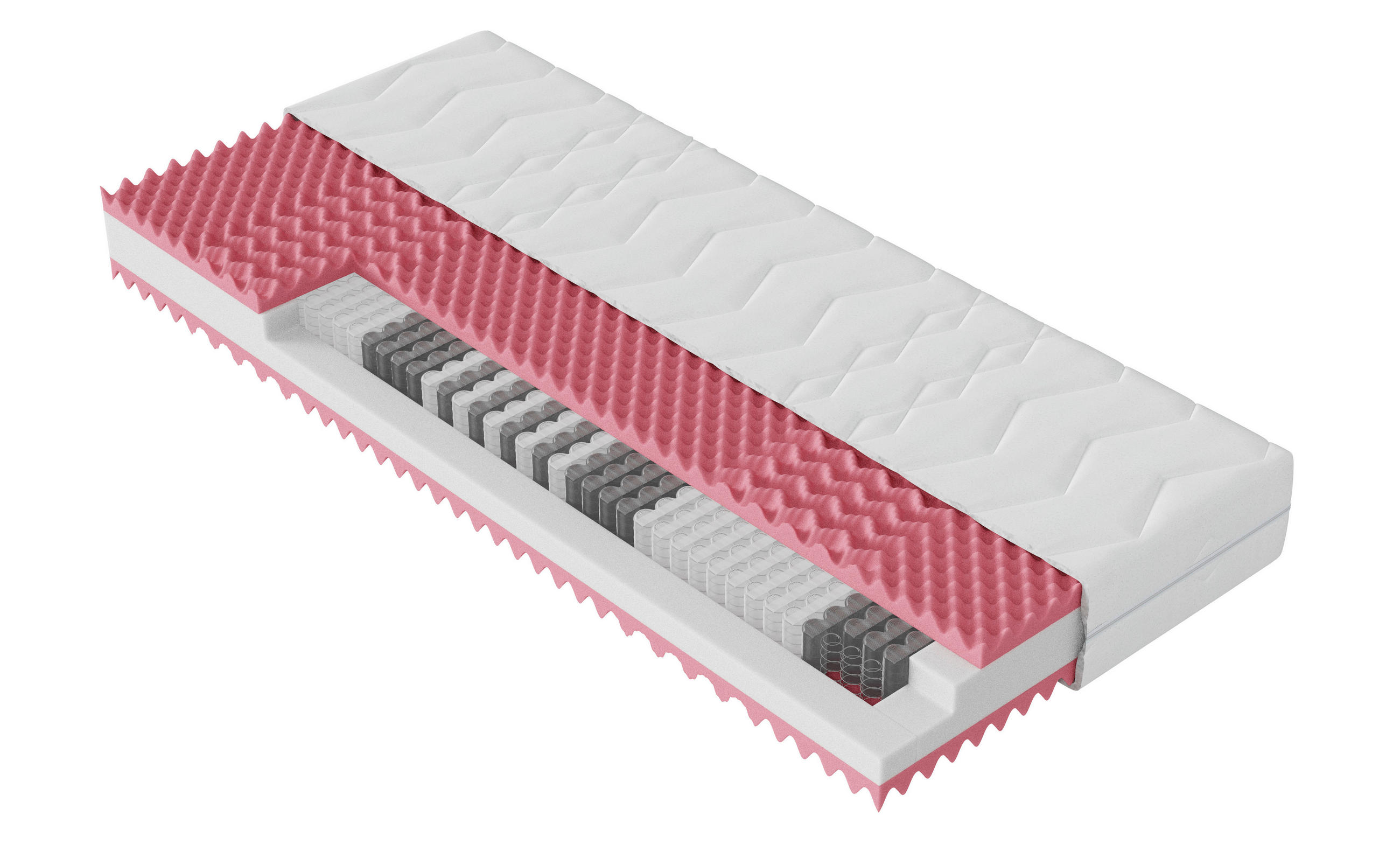 Thumbnail - Boxxx Taschenfederkernmatratze, Weiß, Textil, H2, rechteckig, 80x190 cm, Oeko-Tex® Standard 100, Härtegradauswahl, Bezug...