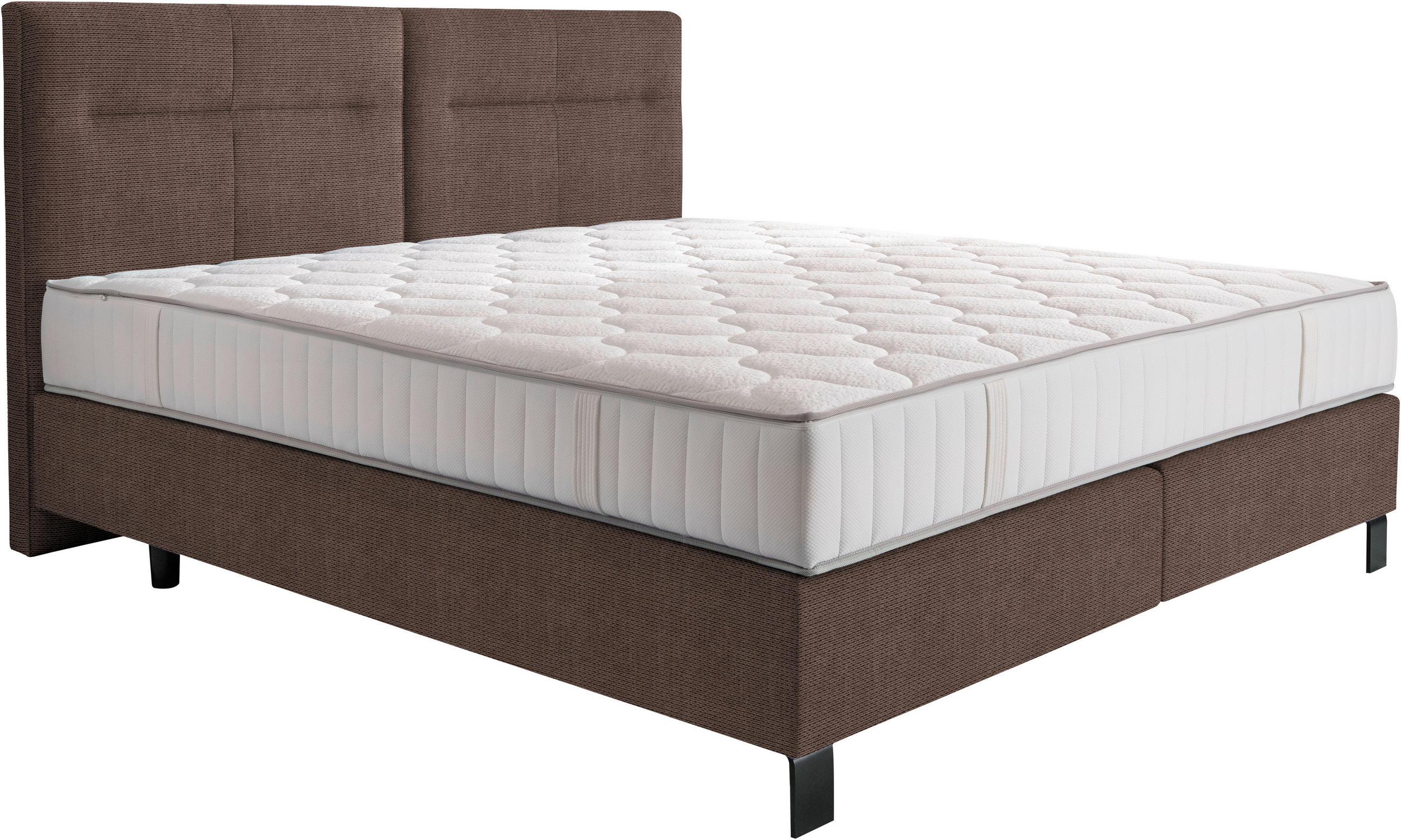 BOXSPRINGBETT 180/220 cm  in Hellbraun  - Hellbraun/Schwarz, Konventionell, Textil/Metall (180/220cm) - Esposa