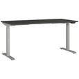 SCHREIBTISCH 160/80/72-118 cm  in Graphitfarben, Silberfarben  - Silberfarben/Graphitfarben, MODERN, Holzwerkstoff/Metall (160/80/72-118cm) - Novel