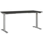 SCHREIBTISCH 160/80/72-118 cm  in Graphitfarben, Silberfarben  - Silberfarben/Graphitfarben, MODERN, Holzwerkstoff/Metall (160/80/72-118cm) - Novel