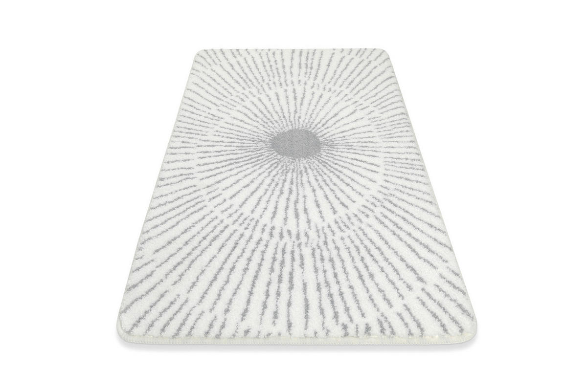 BADTEPPICH Grau, Weiß 80/150 cm  - Weiß/Grau, Basics, Kunststoff/Textil (80/150cm) - WECON HOME BASIC