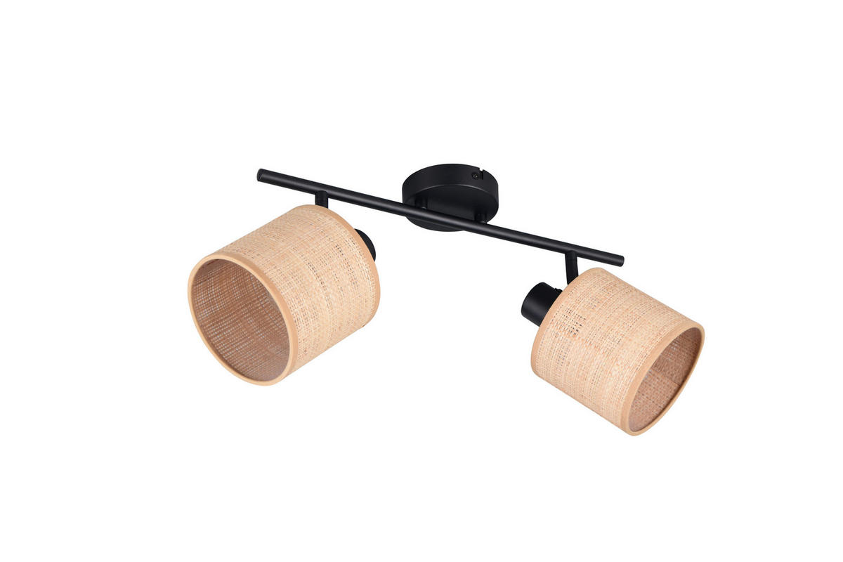 SPOTLIGHT 42,5/25/13 cm   - svart/naturfärgad, Natur, metall/textil (42,5/25/13cm)