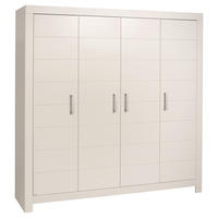 KLEIDERSCHRANK Weiss  - Chromfarben/Weiss, Design, Holzwerkstoff/Metall (203,6/205,3/55,3cm) - Paidi