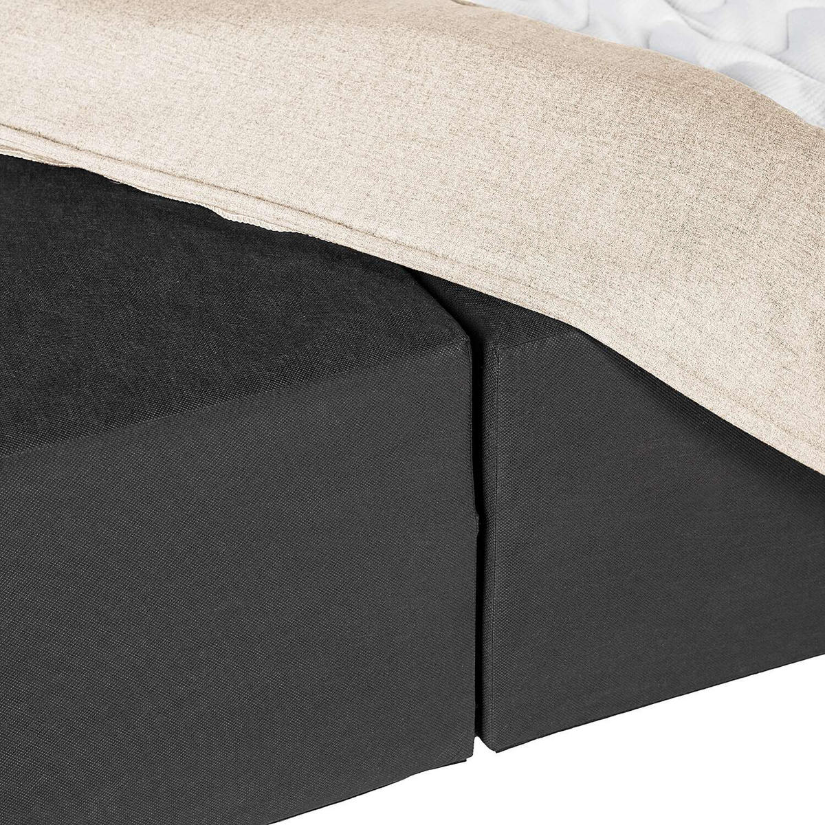 BOXSPRINGBETT 140/200 cm  in Beige  - Beige/Schwarz, Design, Textil (140/200cm) - home24