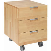 ROLLCONTAINER Kernbuche massiv Kernbuche  - Kernbuche, Design, Holz/Kunststoff (45/62/58cm) - Linea Natura