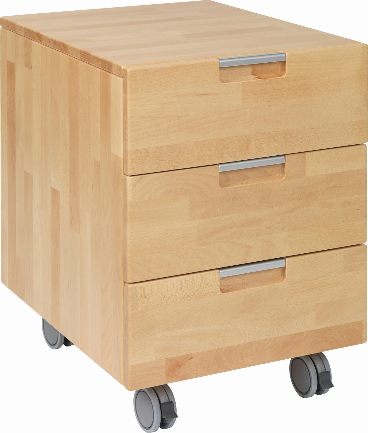 ROLLCONTAINER Kernbuche massiv Kernbuche  - Kernbuche, Design, Holz/Kunststoff (45/62/58cm) - Linea Natura