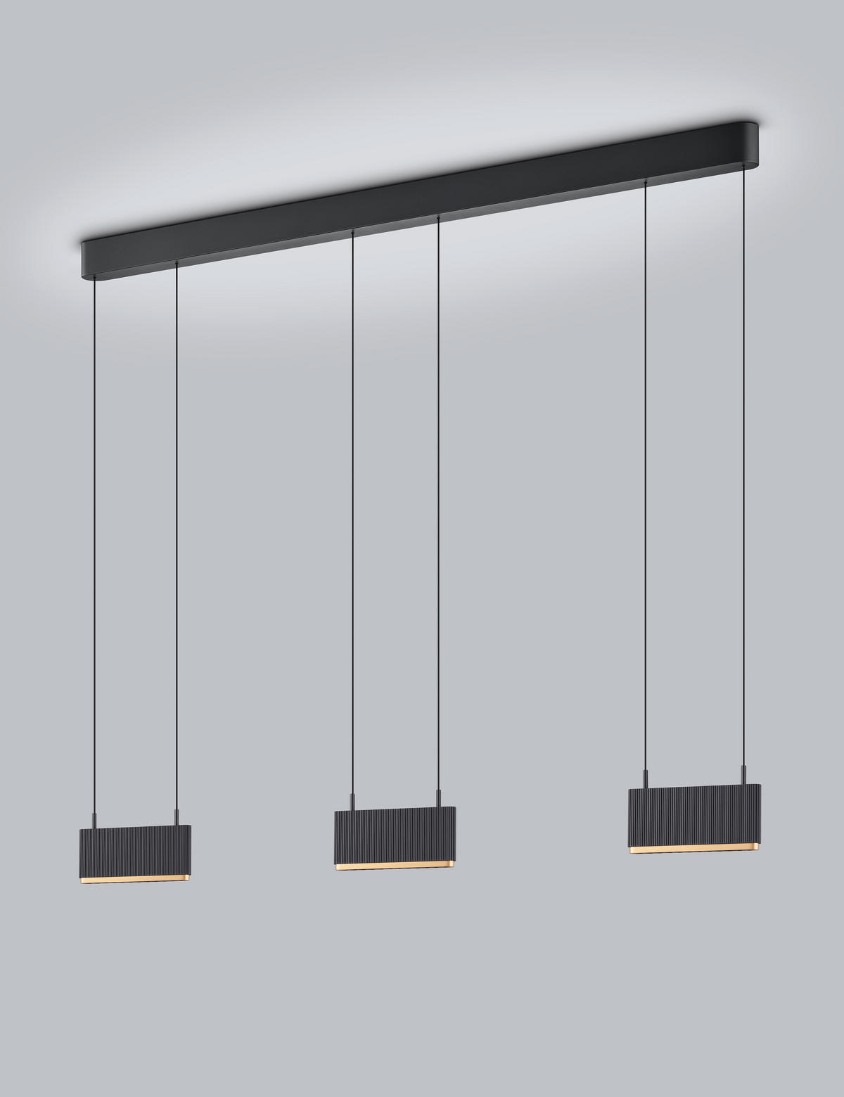 LED-HÄNGELEUCHTE Kobe 130/4,5/20-210 cm  - Goldfarben/Schwarz, Design, Metall (130/4,5/20-210cm) - Helestra