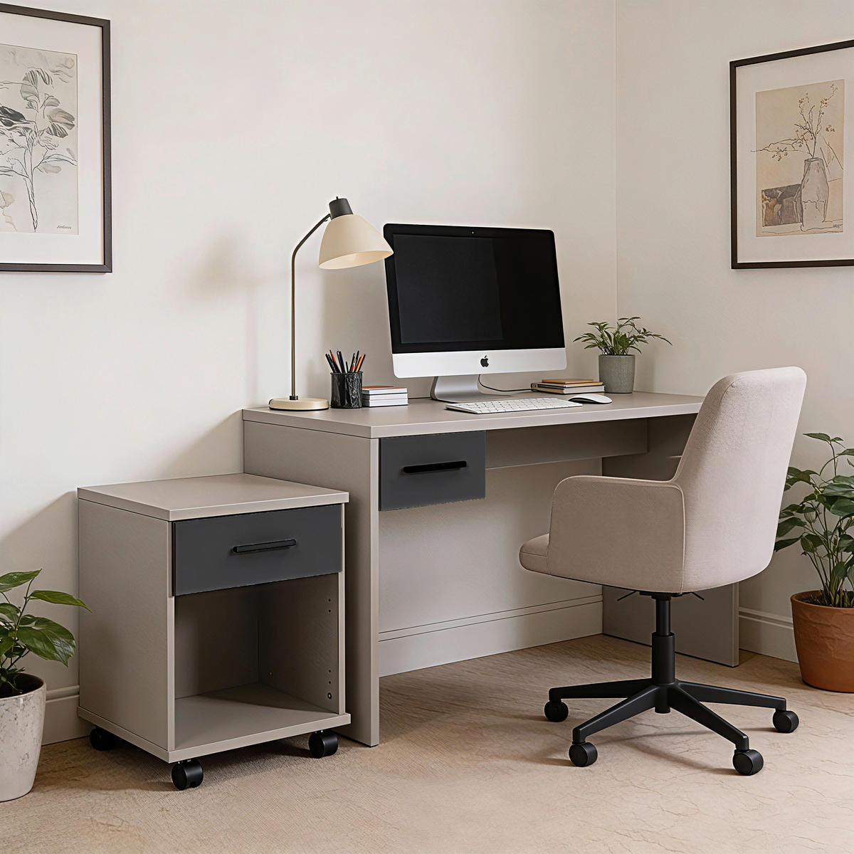 ROLLCONTAINER 46/58/40 cm  - Graphitfarben/Schwarz, Design, Holzwerkstoff/Kunststoff (46/58/40cm) - Carryhome