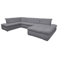 WOHNLANDSCHAFT Dunkelgrau Mikrofaser  - Chromfarben/Dunkelgrau, KONVENTIONELL, Textil/Metall (216/353/172cm) - MID.YOU