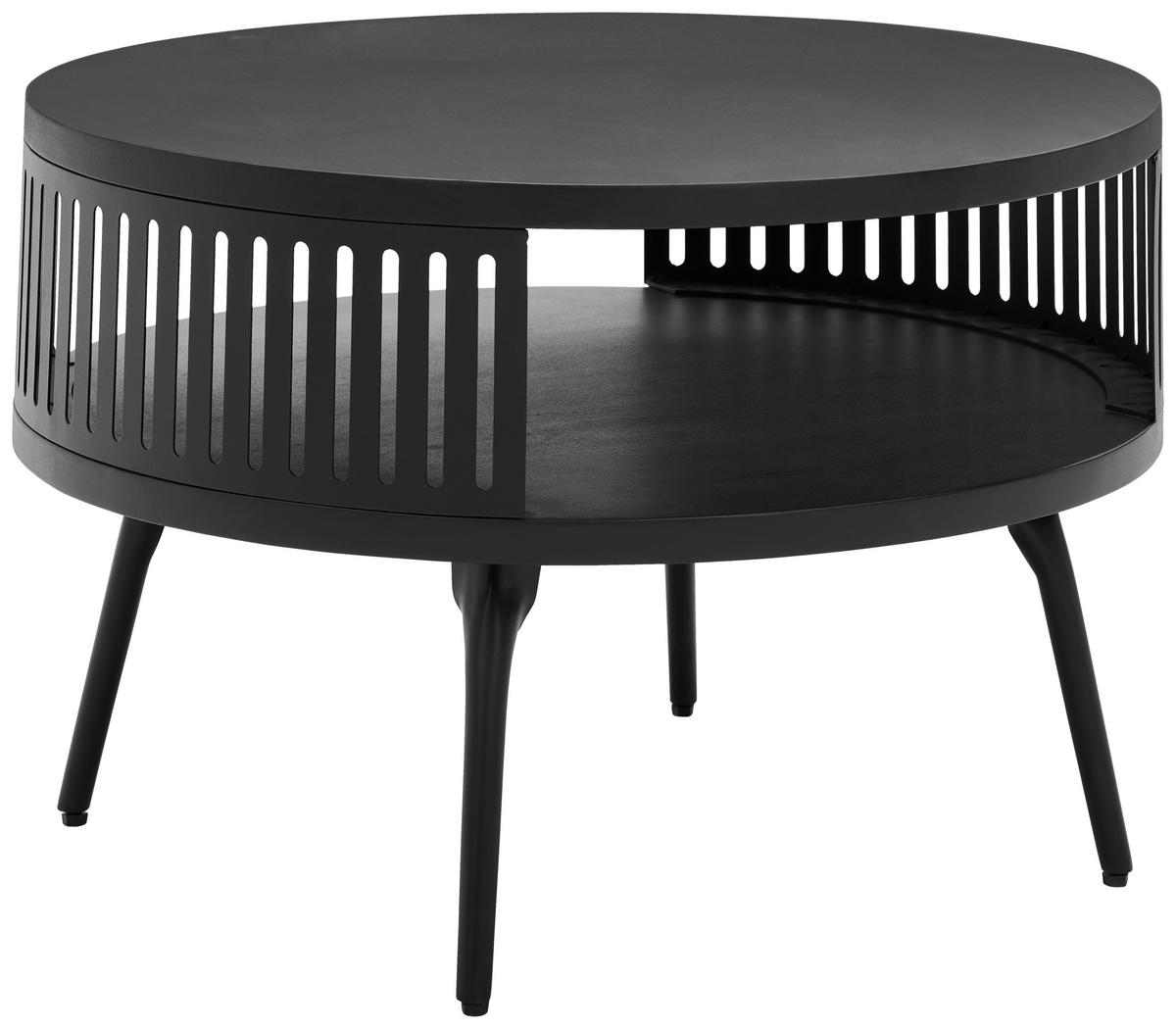DOHÁNYZÓASZTAL fa, fém 75/75/44 cm   - fekete, Design, fa/fém (75/75/44cm) - Carryhome